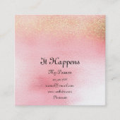 Ombre White Pink Rose Gold Peach Glitzer Lux Quadratische Visitenkarte (Vorderseite)
