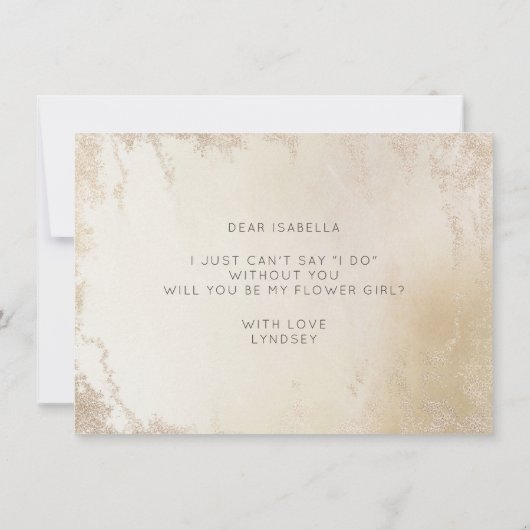 Ombre Yellow Frost Flower Girl Vorschlag Card (Rückseite)