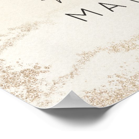 Ombre Yellow Gold Frost Liebe ist ein süßes Hochze Poster (Ecke)