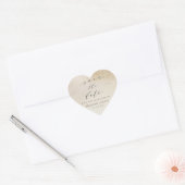 Ombre Yellow Gold Mattiert Foil Luxe Save the Date Herz-Aufkleber (Umschlag)
