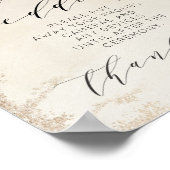 Ombre Yellow Gold Unplugged Wedding Table Sign Poster (Ecke)