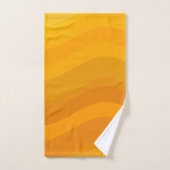 Ombre Yellow Gradient Wavy Lines Geometric Artwork Badhandtuch Set (Handtuch)