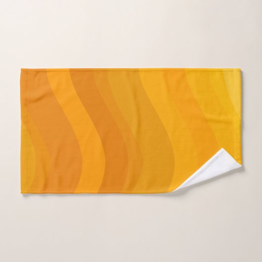 Ombre Yellow Gradient Wavy Lines Geometric Artwork Badhandtuch Set (Handtuch)