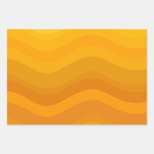 Ombre Yellow Gradient Wavy Lines Geometric Artwork Geschenkpapier Set (Vorderseite 3)