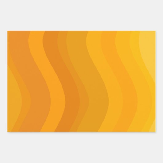 Ombre Yellow Gradient Wavy Lines Geometric Artwork Geschenkpapier Set (Vorderseite)