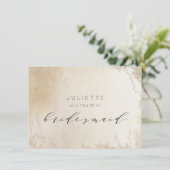 Ombre Yellow Mattiert Bridesmaid - Vorschlagskarte (Stehend Vorderseite)