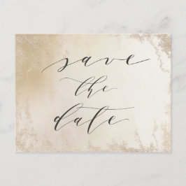 Ombre Yellow Mattiert Foil Chic Save the Date Ankündigungspostkarte