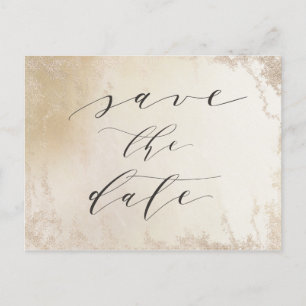 Ombre Yellow Mattiert Foil Chic Save the Date Ankündigungspostkarte