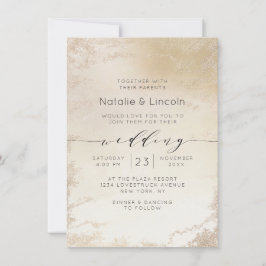Ombre Yellow Mattiert Foil Watercolor Wedding Einladung