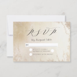 Ombre Yellow Mattiert Foil Watercolor Wedding RSVP Karte