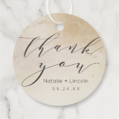 Ombre Yellow Mattiert Foil Wedding Vielen Dank Geschenkanhänger (Rückseite)