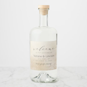Ombre Yellow Mattiert Foil Wedding Willkommen Alkoholflaschenetikett