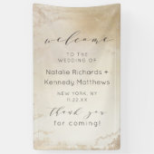 Ombre Yellow Mattiert Foil Wedding Willkommen Banner (Vertikal)