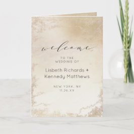 Ombre Yellow Mattiert Foil Wedding Zeremonie Programm