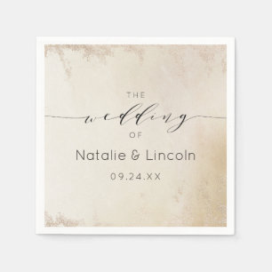 Ombre Yellow Mattiert Foil Wedgram Serviette