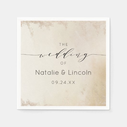 Ombre Yellow Mattiert Foil Wedgram Serviette (Vorderseite)