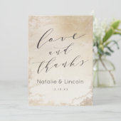 Ombre Yellow Mattiert Wedding Liebe und vielen Dan Dankeskarte (Stehend Vorderseite)