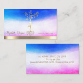 Ombre Yoga Instructor Gold Tree Women Silhouette Visitenkarte (Vorne/Hinten)