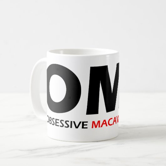 OMD - Obsessives Makaw Kaffeetasse (Vorderseite Links)