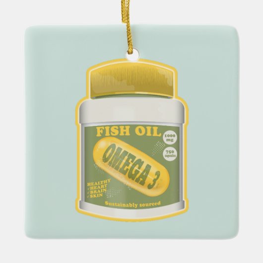 Omega 3 Fischöl Keramikornament (Vorderseite)