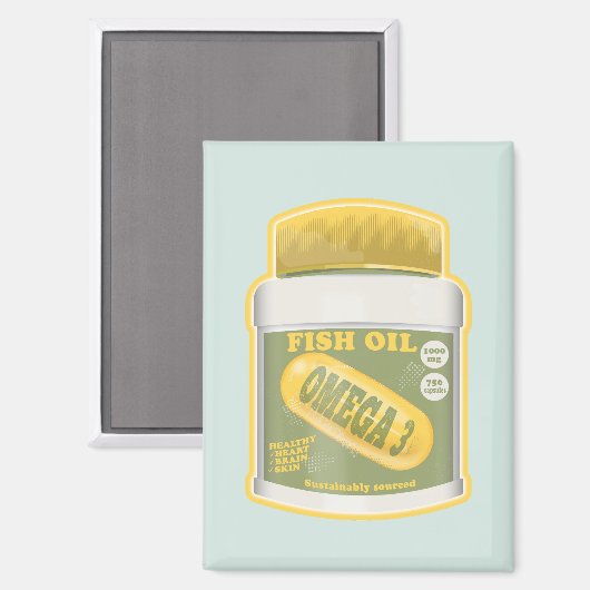 Omega 3 Fischöl Magnet (Vorderseite/Rückseite)