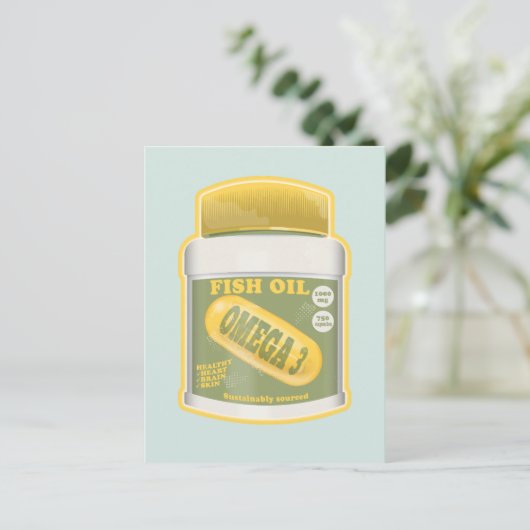 Omega 3 Fischöl Postkarte (Stehend Vorderseite)