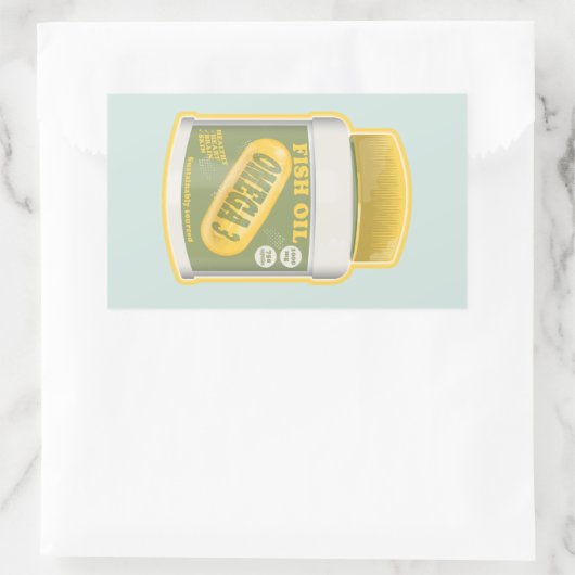 Omega 3 Fischöl Rechteckiger Aufkleber (Tasche)