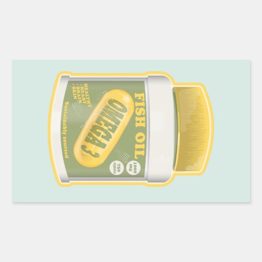 Omega 3 Fischöl Rechteckiger Aufkleber (Vorderseite)