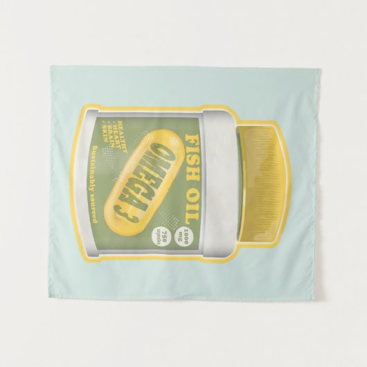 Omega 3 Fischöl Wandteppich (Vorderseite (Horizontal))