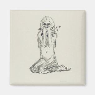 Omega and the Flower by Edvard Munch Magnet