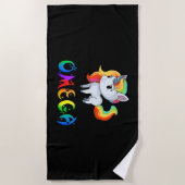 Omega Einhorn Strandtuch (Vorderseite)
