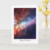 Omega Nebula, Messier 17 - Happy Birthday Karte (Gelbe Blume)