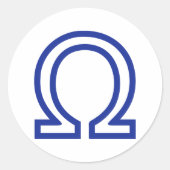 Omega Runder Aufkleber (Vorderseite)