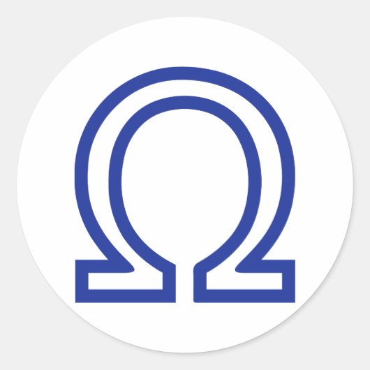 Omega Runder Aufkleber (Vorderseite)