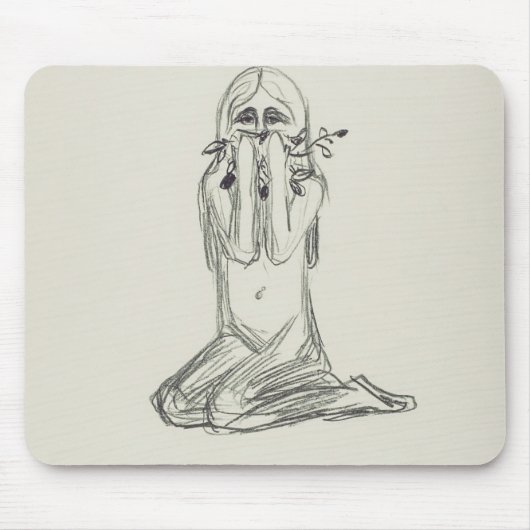 Omega und die Blume von Edvard Munch Mousepad (Vorne)