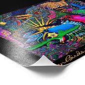 Omen Birds Postmoderne farbige Santa Fe Outsider Fotodruck (Ecke)