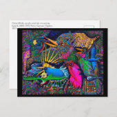 Omen Birds Postmoderne farbige Santa Fe Outsider Postkarte (Vorne/Hinten)