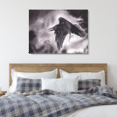 Omen Raven Canvas Print Leinwanddruck (Insitu (Schlafzimmer))