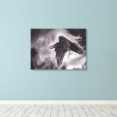 Omen Raven Canvas Print Leinwanddruck (Insitu (Holzboden))