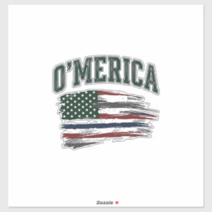 O'Merica Vintage Flag-Shirt-Design mit Gebrauchssp Aufkleber