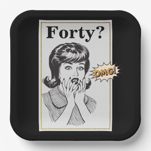 OMG 40. Geburtstag Party Funny Womans Geburtstag Pappteller (Vorderseite)