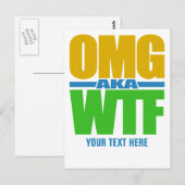 OMG aka WTF benutzerdefinierte Postkarte (Vorne/Hinten)
