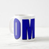 OMG! blau Kaffeetasse (Vorderseite Links)