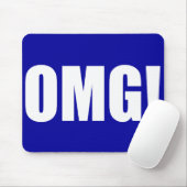 OMG! Blaue Mausunterlage (dunkel) Mousepad (Mit Mouse)