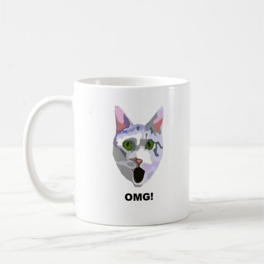 OMG! CAT 'was hat er gesehen? ' Kaffeetasse (Links)