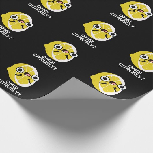 OMG Citrous Funny Fruit Citrus Pun Dark BG Geschenkpapier (Ecke)