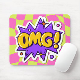 OMG Coole Pop Kunst farbig kariert Lila rosa Mousepad