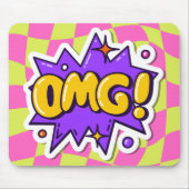OMG Coole Pop Kunst farbig kariert Lila rosa Mousepad (Vorne)