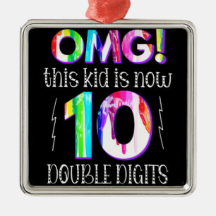 OMG! Dieses Kind ist jetzt 10 Doppelziffern Paint Ornament Aus Metall