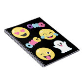 OMG Emoji Gefühl-gewundenes Notizbuch Notizblock (Rechte Seite)